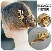 Email Korea jewelry in Europe and exaggerated explosions leaves personality Barrette Korean hair clip accessories