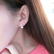 Makeup Bag-mail Korea fashion sweet faux Pearl Stud Earrings ear jewelry simple Joker Korean pop ear jewelry