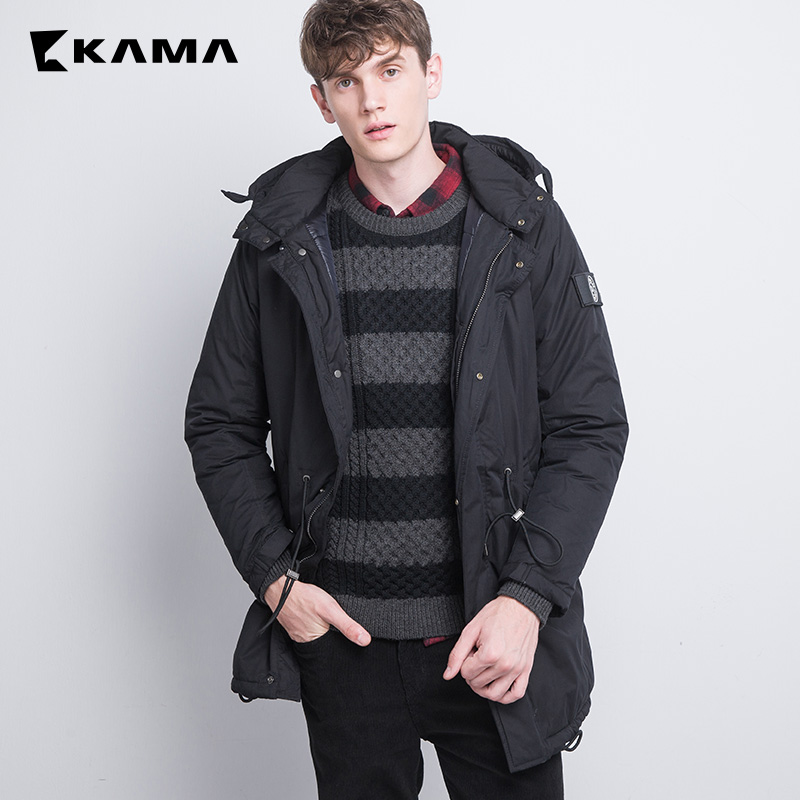 卡玛KAMA2016冬季新款棉袄潮加厚棉服连帽中长款棉衣男2416716产品展示图1