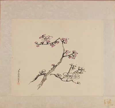李廷梁指画《梅花》晚清宫廷画师