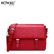 2015 new purses in the fall and winter quarter Japanese and Korean edition belt decorated square rhombic Crossbody cross handbag