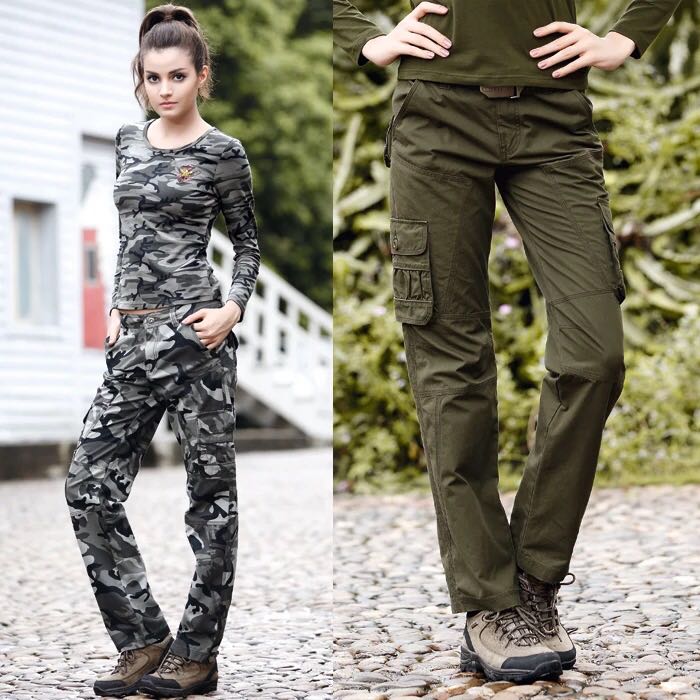 正品绿色装备军迷水兵舞女直筒多口袋宽腿长裤 K3512