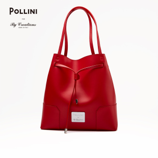 lv水桶包帶老化 Pollini for By Creations 女士水桶包 抽帶單肩包 時尚子母包 lv水桶