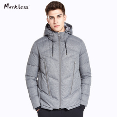 Markless男士羽绒衣2016冬季新款羽绒服青年连帽外套90%白鸭绒