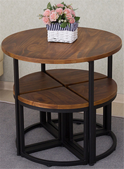 欧式实木小圆桌西餐厅桌椅组合休闲阳台户外咖啡厅酒吧桌椅套件