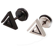 Wing hollow triangle titanium steel men male earring man Stud Earrings jewelry earrings Korean pop