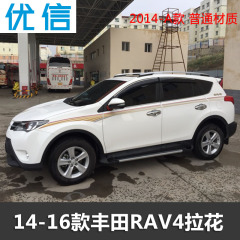 优信丰田1416款RAV4车贴腰线车身贴拉花rav4汽车装饰贴纸贴花彩条