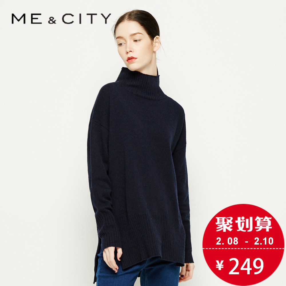 【买一送一】【热卖】MECITY女侧边开叉套头羊毛针织衫产品展示图1