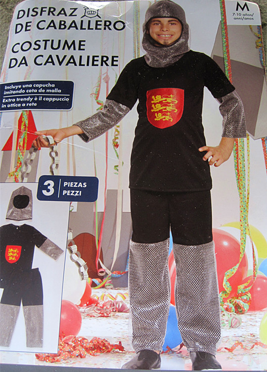 装扮服饰 万圣节男武士含头套裤子和衣服 儿童欧洲中世纪士兵服装