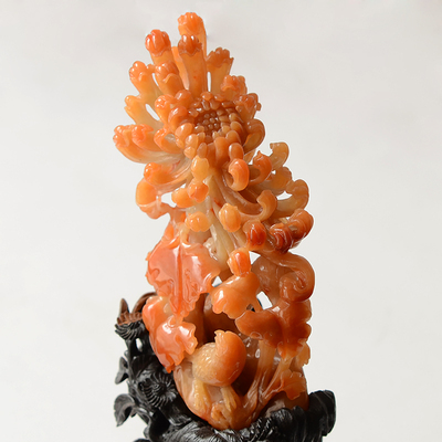 极致精工天然a货翡翠红翡摆件 安居乐业