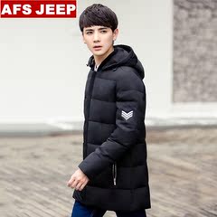 Afs Jeep/战地吉普2016新款男士羽绒服男中长款加厚修身青年外套