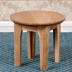 美宜家实木白橡木原木 边桌小圆凳 原木色 实木小圆凳宝宝凳