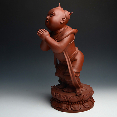 中国紫砂雕塑大师姚艺晋《善财童子》