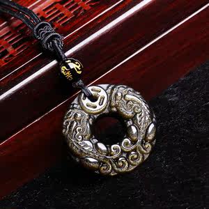 亥年开光乌金黑曜石大势至菩萨吊坠 新款 生肖属马本2019款7_不打折