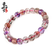 Tokai family three-wheel shaft rose Strawberry Crystal bracelet Super seven crystal purple Crystal Crystal bracelet jewelry women