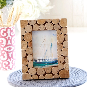 槑木工坊实木质相框摆台5寸相片架定做diy相框创意田园风儿童画框