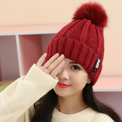 帽子女冬天韩版甜美可爱保暖针织加厚毛线帽时尚学生帽子女冬季潮