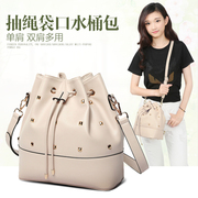 ZYA handbag 2015 new wave fashion bag lady bag Korean rivet DrawString Sling shoulder bag