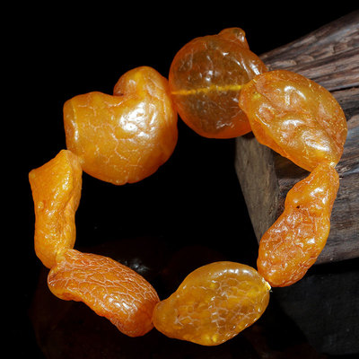 5-35mm 54.41克 天然蜜蜡原石手串 手链 f0507