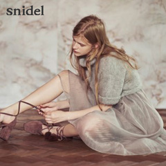 snidel 2016秋冬新品 气质高领拼接针织连衣裙（商场同款）