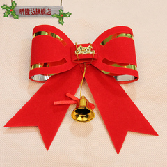 昕隆坊圣诞装饰 圣诞配饰 红色大领结 超大蝴蝶结12cm 圣诞树挂饰