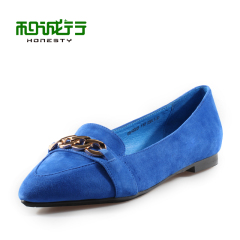 He Chenghang and 2015 spring new metal clasp flat shoes with the student casual women shoes 0840058