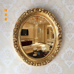 玫瑰花款浴室壁挂梳妆镜子卫生间防水卫浴镜欧式酒店玄关装饰镜框