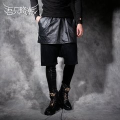 冬装男士个性设计休闲长裤假两件加绒加厚保暖紧身潮男舒适小脚裤