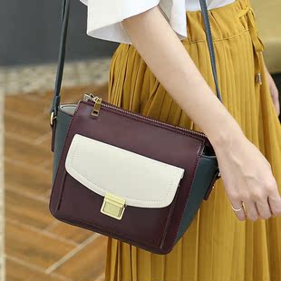 loewe法棍包 法緹婭2020新款撞色女包復古迷你小包包斜挎包方扣信封小方包潮 loewe