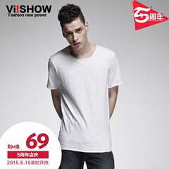 Viishow2015 summer dress new style t-streets of Europe and the simple white short sleeve t-shirt with short sleeves cotton half sleeve