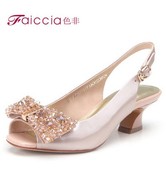 Non genuine new counters with women in a sweet bow rhinestone Sandals WGBN32804A