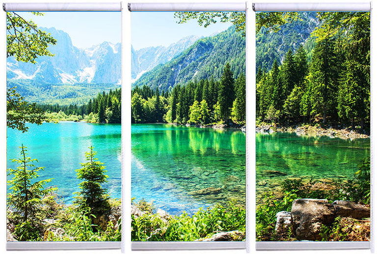 定制窗帘画可水洗风景卷式卷帘装饰画名盛书房定制窗帘