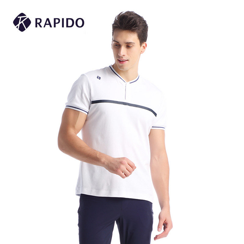 rapido韩国三星 男士时尚运动休闲 棒球领 短袖t恤 cn7342p03