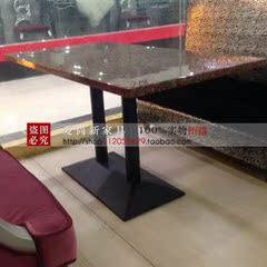 热卖大理石西餐桌咖啡厅桌 肯德基奶茶甜品店长方形人造石快餐桌