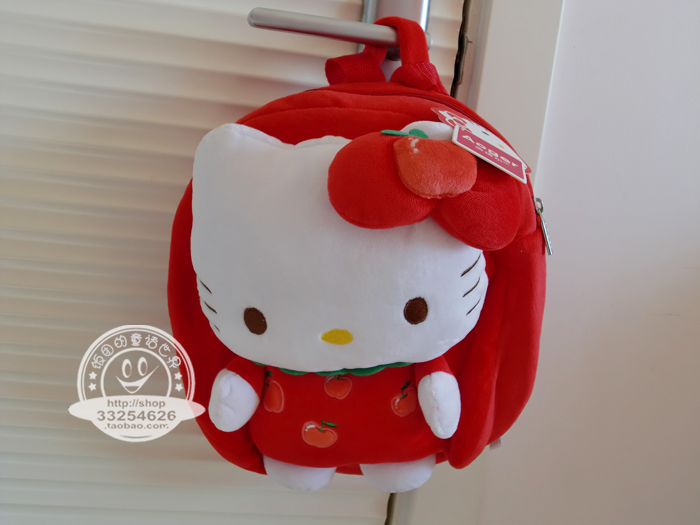 正版澳捷尔可爱毛绒Hello Kitty凯蒂猫 水果葡萄儿童双肩背包书包在类目 玩具/童车/益智/积木/模型, 儿童包/背包/箱包, 书包中 - 来自Buy2taobao.com提供专业的淘宝代购服务