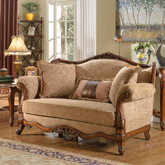 美式实木沙发 乡村布艺沙发 自由组合实木沙发 仿古 客厅家具成套