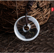 Opening vintage donut necklace pendant natural genuine white Crystal fashion jewelry pendant