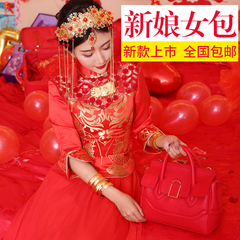 红色包包2016新款女士手提包女包新娘包结婚包伴娘包单肩包斜挎包