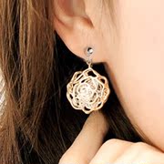 Korea cut roses, sweet temperament new earring with long earrings women''s fashion Korean temperament jewelry