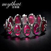 Taytay pale rose colour corundum gemstones bracelets 925 when female fashion Crystal bracelet vintage ornaments