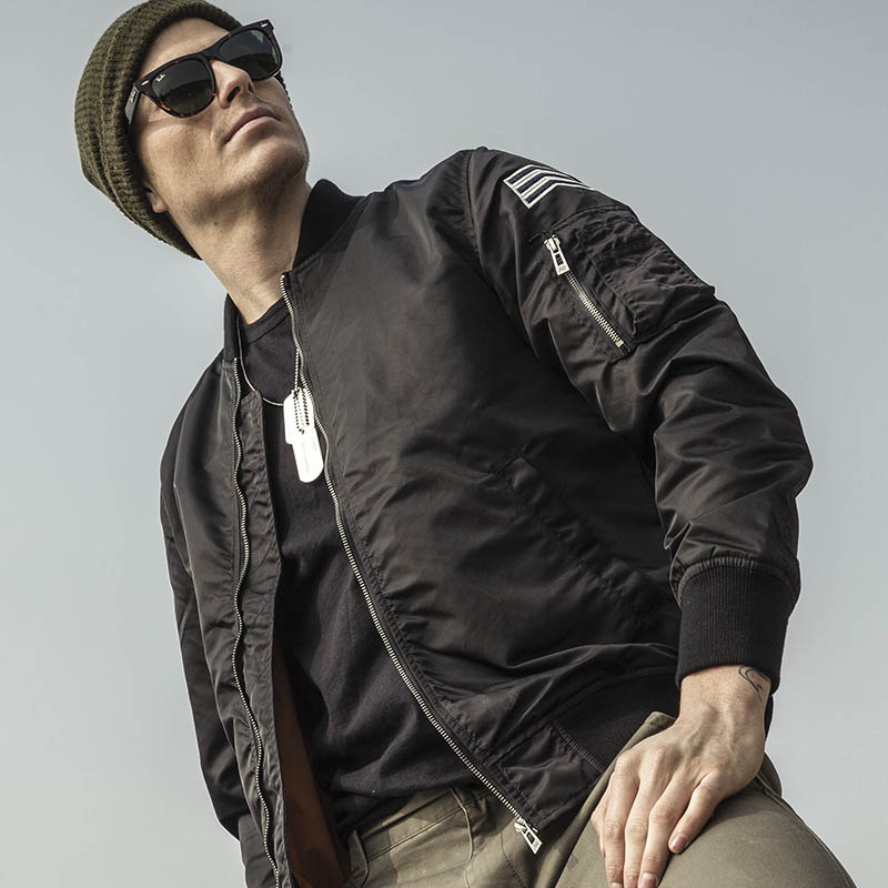 AK男装2016秋季新款男士厚尼龙棒球服休闲飞行员夹克修身潮外套产品展示图2