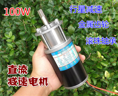 直流永磁行星减速电机 低速 大扭矩 100W 正反转 调速马达