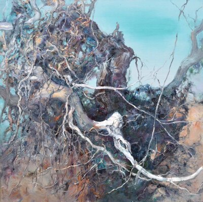 王文军 胡杨林一 布面油画