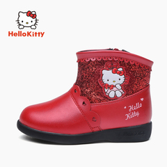 hellokitty童鞋女童靴子2016冬季新款儿童靴子加绒保暖宝宝靴子