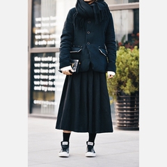 暗黑系西装立领毛边羽绒外套 冬季新款2016 女式