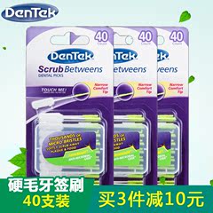 德泰克 进口超细牙签刷安全剔牙棒硬毛牙签刷牙线签剔牙40支包邮