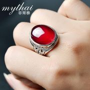 925 Thai Thai silver jewelry rings Korean woman ring ruby ring imported female Japanese and Korean decorative ring