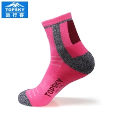 Topsky/远行客户外男女通用 薄款徒步登山袜子运动袜