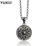 Thai silver necklace men YUKI925 Silver Magic Hexagram clavicle hipster girls short chains of silver jewelry