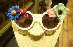 suzzi定制款 欧美原创海边度假花朵太阳镜眼镜墨镜 个性订制